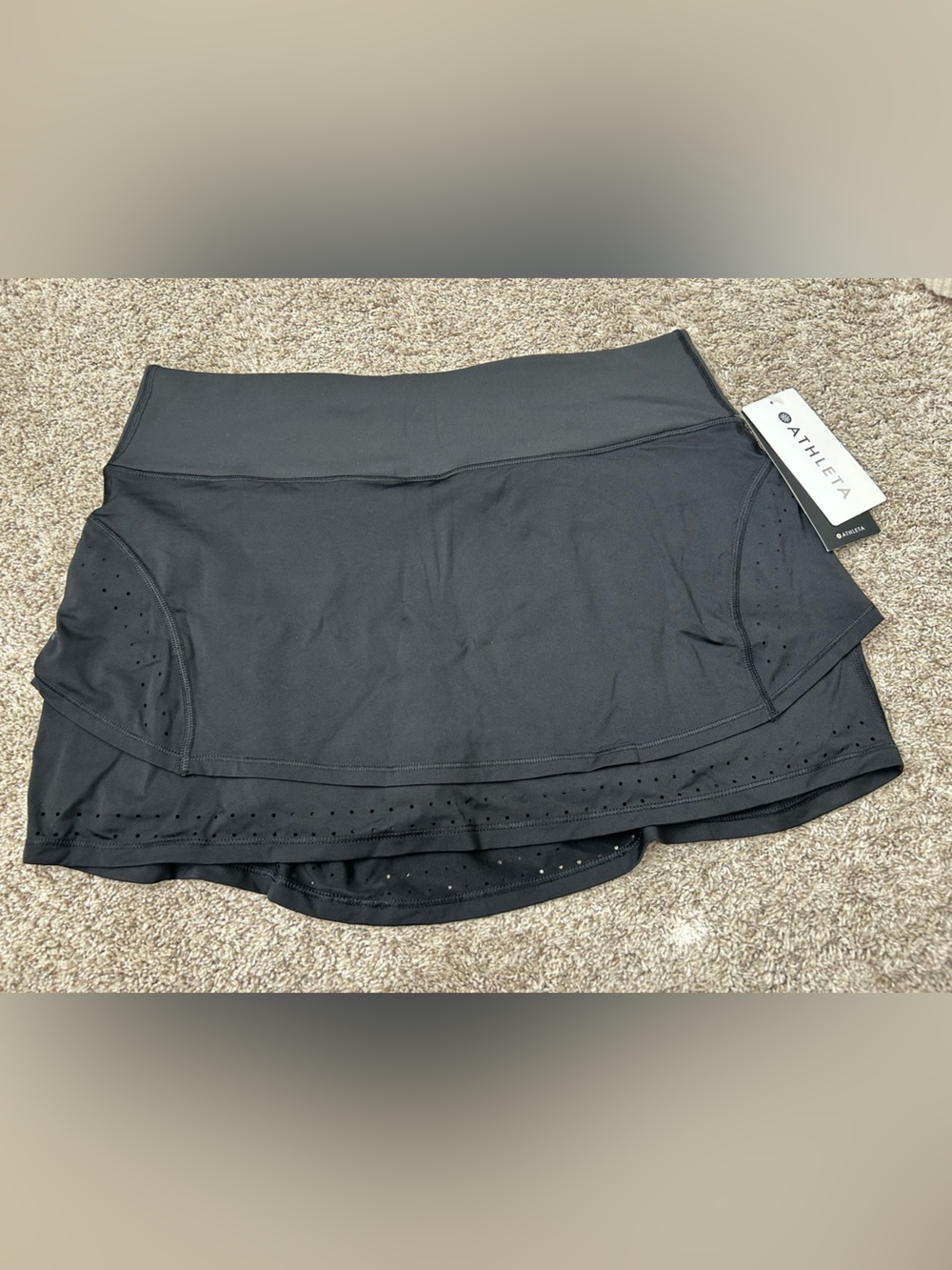 NWT Athleta Stealth TruCool Skort L Black Sculptek Stretch